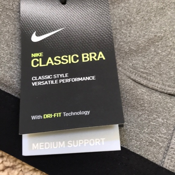 NWT! NIKE Size XS grey combo classic sports bra - Picture 6 of 8